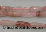 CTR02 15.5 inches 6*16mm faceted teardrop pink quartz beads