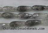 CTR03 15.5 inches 6*16mm faceted teardrop cloudy quartz beads