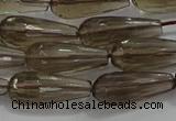 CTR110 15.5 inches 8*20mm faceted teardrop smoky quartz beads