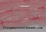 CTR133 15.5 inches 10*30mm faceted teardrop rose quartz beads