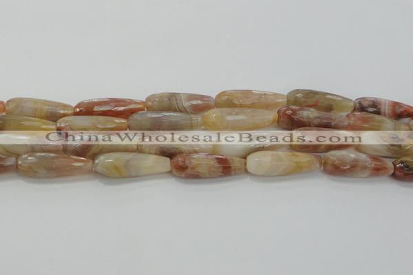 CTR141 15.5 inches 10*30mm faceted teardrop yellow agate beads