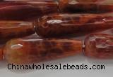 CTR143 15.5 inches 10*30mm faceted teardrop natural fire agate beads