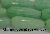 CTR146 15.5 inches 10*30mm faceted teardrop jade gemstone beads