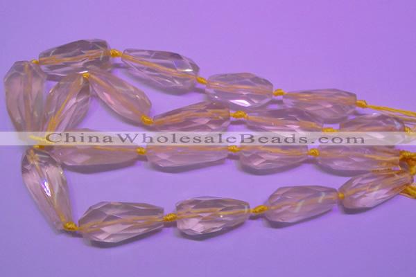 CTR202 15*35mm - 20*42mm faceted teardrop lemon quartz beads