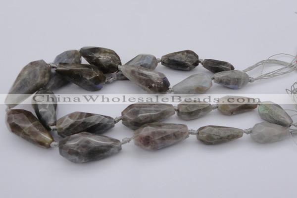 CTR214 15.5 inches 15*25mm - 16*40mm faceted teardrop labradorite beads