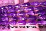 CTR306 15.5 inches 10*25mm faceted teardrop dogtooth amethyst beads