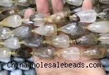 CTR353 15.5 inches 15*25mm faceted teardrop scenic quartz beads