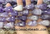 CTR354 15.5 inches 15*25mm faceted teardrop lavender amethyst beads