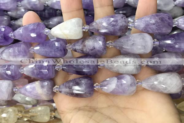 CTR354 15.5 inches 15*25mm faceted teardrop lavender amethyst beads