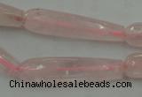 CTR40 15.5 inches 10*40mm faceted teardrop rose quartz beads