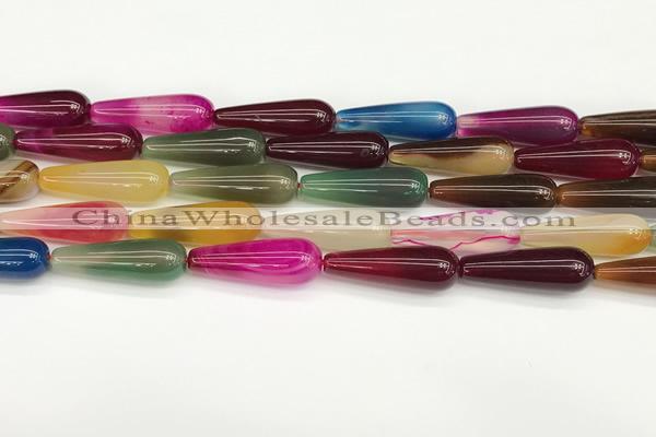 CTR423 15.5 inches 10*30mm teardrop agate beads wholesale