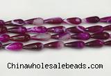 CTR441 15.5 inches 8*20mm faceted teardrop agate beads wholesale