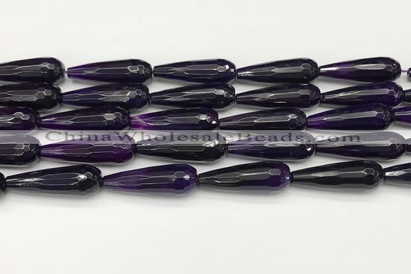 CTR454 15.5 inches 10*30mm faceted teardrop agate beads wholesale