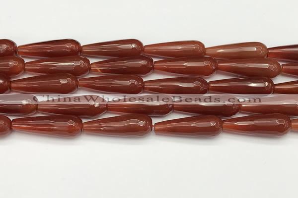 CTR456 15.5 inches 10*30mm faceted teardrop agate beads wholesale