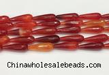 CTR457 15.5 inches 10*30mm faceted teardrop agate beads wholesale