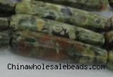 CTR59 15.5 inches 10*40mm faceted teardrop rhyolite gemstone beads