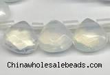 CTR602 Top drilled 10*10mm faceted briolette opalite beads wholesale