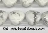 CTR603 Top drilled 10*10mm faceted briolette white howlite beads