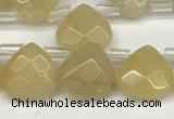 CTR604 Top drilled 10*10mm faceted briolette yellow aventurine beads