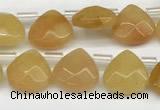 CTR605 Top drilled 10*10mm faceted briolette yellow aventurine beads