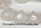 CTR630 Top drilled 13*13mm faceted briolette rose quartz beads