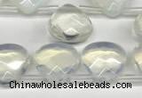 CTR632 Top drilled 13*13mm faceted briolette opalite beads wholesale
