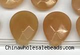 CTR695 Top drilled 12*16mm faceted briolette yellow aventurine beads