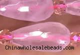 CTR710 15 inches 8*16mm faceted teardrop rose quartz beads