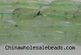 CTR72 15.5 inches 6*16mm faceted teardrop green rutilated quartz beads