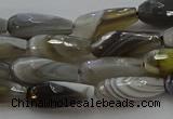 CTR87 15.5 inches 6*16mm faceted teardrop grey botswana agate beads