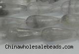 CTR90 15.5 inches 8*20mm faceted teardrop cloudy quartz beads