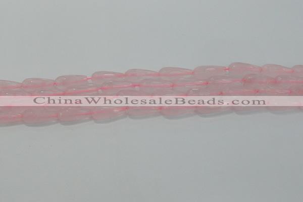 CTR91 15.5 inches 8*20mm faceted teardrop rose quartz beads