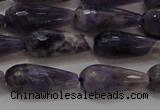 CTR94 15.5 inches 8*20mm faceted teardrop dogtooth amethyst beads