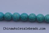 CTU04 15.5 inches 10mm round blue turquoise strand beads Wholesale