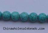 CTU06 15.5 inches 14mm round blue turquoise strand beads Wholesale