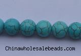 CTU07 15.5 inches 16mm round blue turquoise strand beads Wholesale