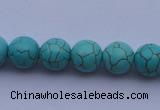 CTU07 15.5 inches 16mm round blue turquoise strand beads Wholesale