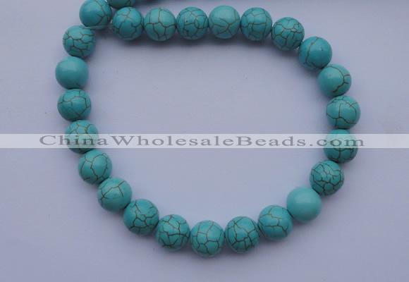 CTU07 15.5 inches 16mm round blue turquoise strand beads Wholesale