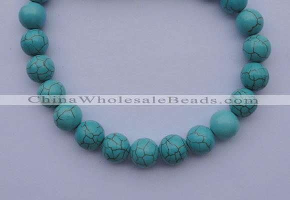 CTU09 15.5 inches 20mm round blue turquoise strand beads Wholesale