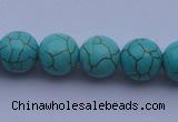 CTU10 15.5 inches 25mm round blue turquoise strand beads Wholesale