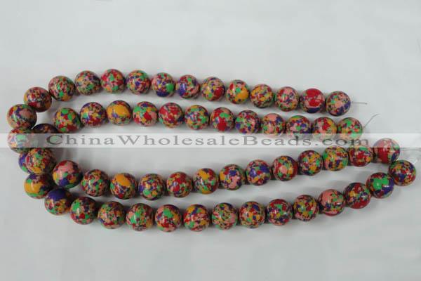 CTU1055 15.5 inches 14mm round synthetic turquoise beads wholesale