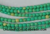 CTU1160 15.5 inches 4mm round synthetic turquoise beads wholesale