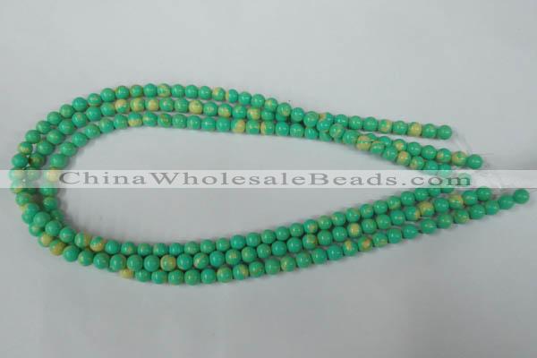 CTU1161 15.5 inches 6mm round synthetic turquoise beads wholesale