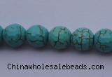 CTU12 15.5 inches 8mm faceted round blue turquoise beads Wholesale