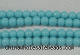 CTU1209 15.5 inches 3mm round synthetic turquoise beads