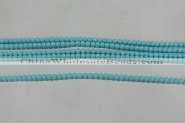 CTU1209 15.5 inches 3mm round synthetic turquoise beads