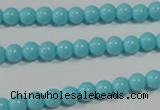 CTU1210 15.5 inches 4mm round synthetic turquoise beads