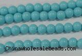 CTU1211 15.5 inches 6mm round synthetic turquoise beads