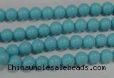 CTU1212 15.5 inches 8mm round synthetic turquoise beads