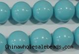 CTU1216 15.5 inches 16mm round synthetic turquoise beads